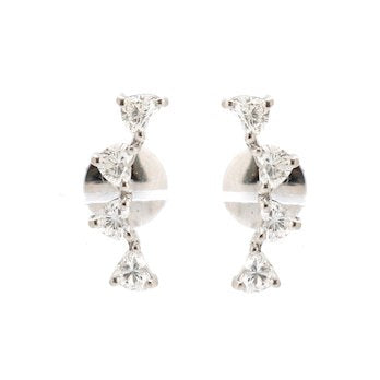 Natural Diamond 18K White Gold Ear Climber Earrings