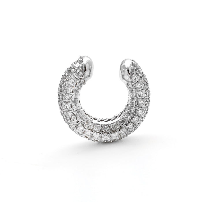 Natural Diamond 14K (18K Custom) White Gold Ear Cuff