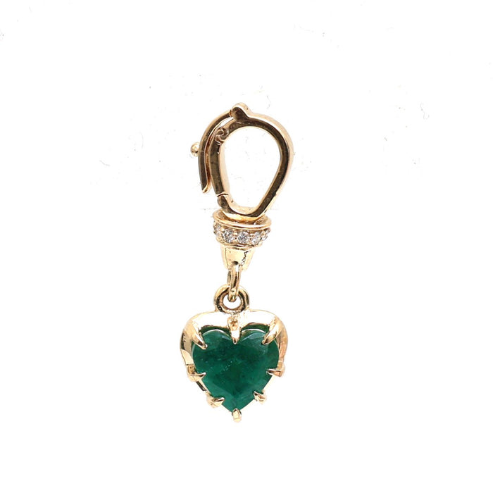 Heart-Shaped Stone Drop Pendant 18K Yellow Gold Necklace