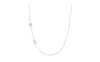 Asymmetrical Initial M B Necklace in 14K Yellow Gold