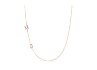 Asymmetrical Initial M B Necklace in 14K Yellow Gold
