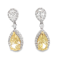 Pear Shaped 14K Drop Diamond Waterfall Earrings
