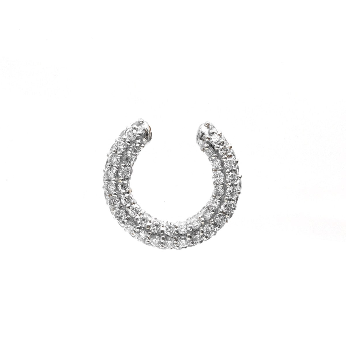 Diamond Curve 14K Natural Diamond White Gold Ear Cuff
