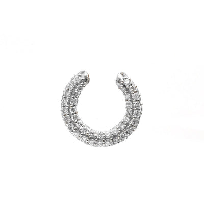 Diamond Curve 14K Natural Diamond White Gold Ear Cuff