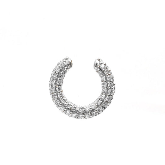 Diamond Curve 14K Natural Diamond White Gold Ear Cuff