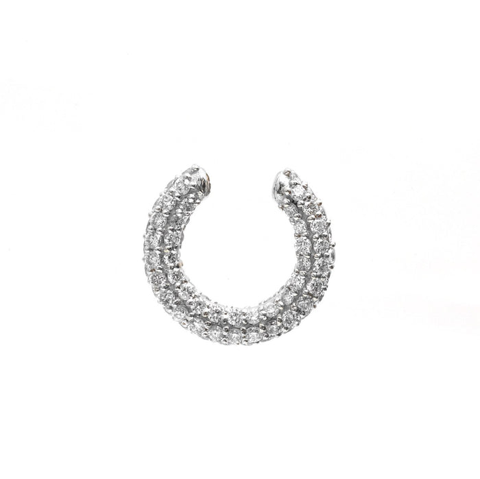 Diamond Curve 14K Natural Diamond White Gold Ear Cuff