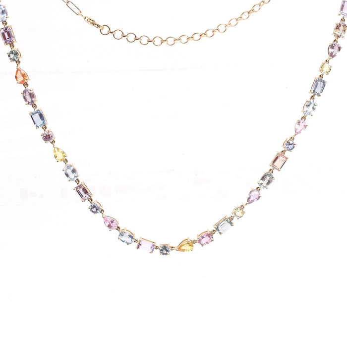 Prestige Multicolor 18K Yellow Gold Sapphire Necklace