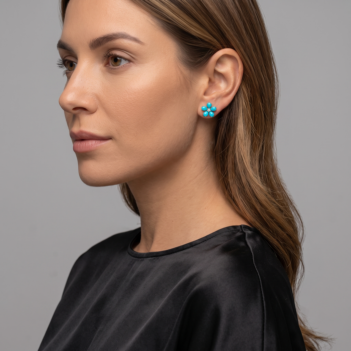 Pink Tourmaline Diamond Stud Earrings in 14K Yellow Gold