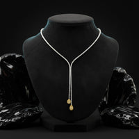 Golden Dewdrop Diamond Lariat Necklace in 18K Yellow Gold