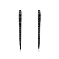 Black Rhodium Diamond Drop Earrings in 14K Yellow Gold
