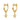 Heart Diamond 14K Yellow Gold Drop Earrings
