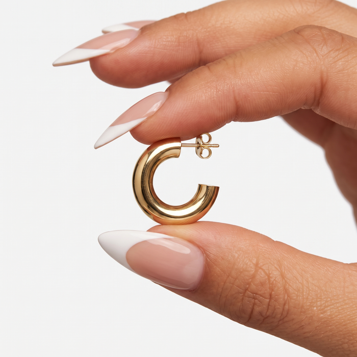 Polished Chunky Hoop Earrings in 14K Yellow Gold