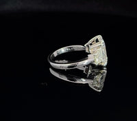 Platinum Diamond Radiant Ring in 18K White Gold