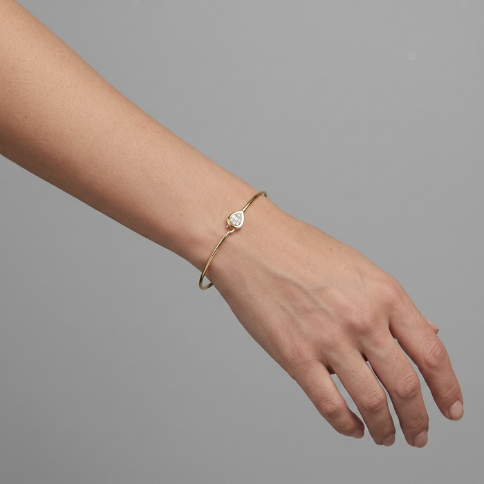 Baguette Diamond 14K (or 18k upon request) Yellow Gold Bangle Bracelet
