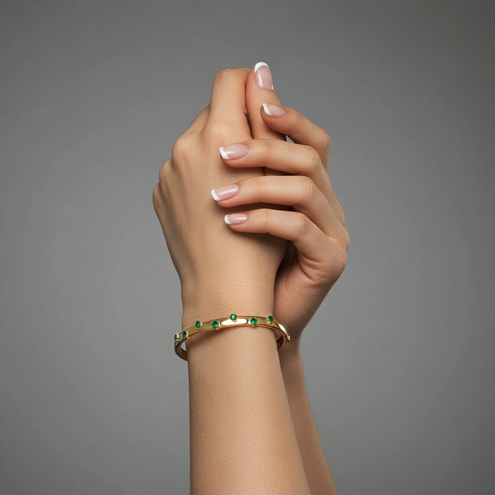 Diamond Devotion Beautiful Bangle Bracelet in 14K Yellow Gold