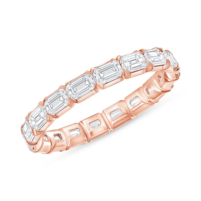 V Prong Emerald Cut Diamond Ring in 14K Gold