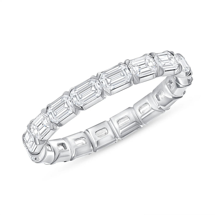V Prong Emerald Cut Diamond Ring in 14K Gold