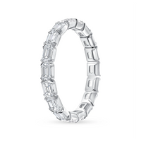 V Prong Emerald Cut Diamond Ring in 14K Gold