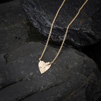 Heart Shape 14K Radiant Heart Diamond Necklace Earrings Set