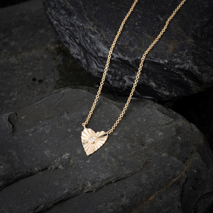 Heart Shape 14K Radiant Heart Diamond Necklace
