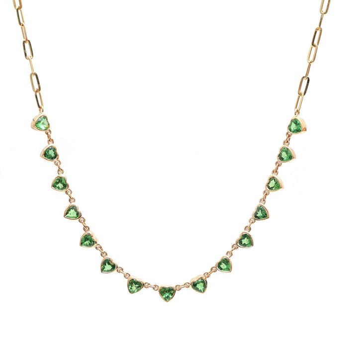 Elegant Emerald Drop 18K Yellow Gold Necklace