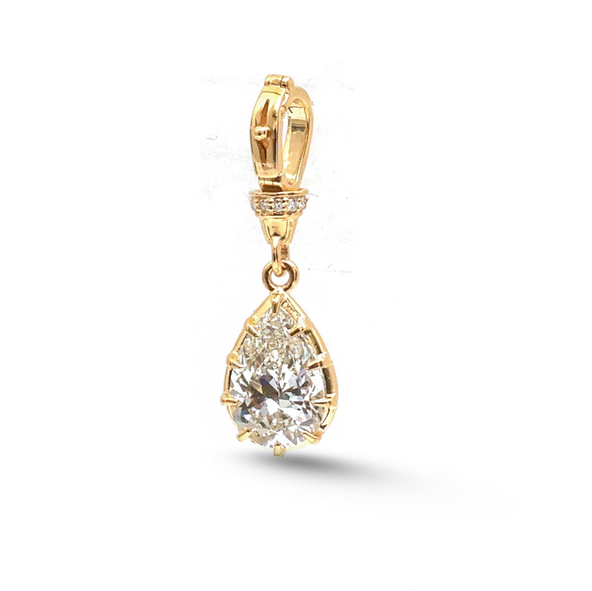 Royal Teardrop 14K (18K Custom) Lab-Diamond Pendant Necklace