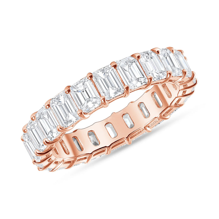 Emerald Cut Diamond Eternity Wedding Band Ring in 14K Gold