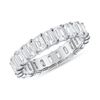 Emerald Cut Diamond Eternity Wedding Band Ring in 14K Gold