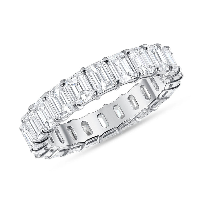 Emerald Cut Diamond Eternity Wedding Band Ring in 14K Gold
