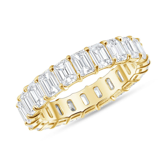 Emerald Cut Diamond Eternity Wedding Band Ring in 14K Gold