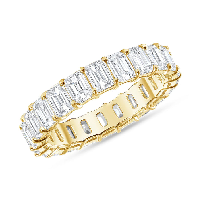 Emerald Cut Diamond Eternity Wedding Band Ring in 14K Gold