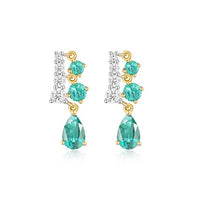 Mystic Diamond Cascade Drop Earrings in 14K Yellow Gold