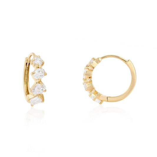 Lumina Bliss Huggies Earrings in 14K Yellow Gold