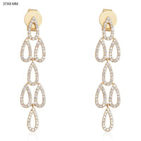 Cascading Open Teardrop Statement Earrings in 14K White Gold