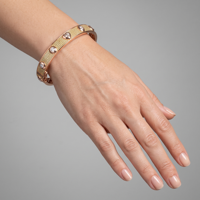 Diamond Thread Bangle Bracelet in 14K Yellow Gold