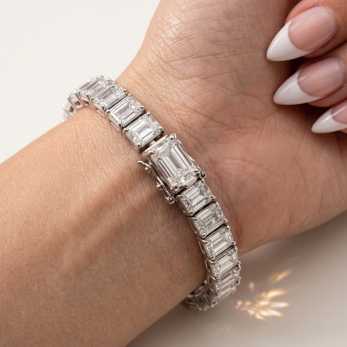 Contemporary Shine Diamond Tennis Bracelet in 18K Yellow Gold