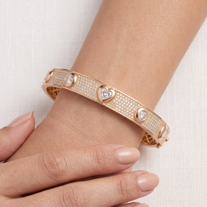 Diamond Thread Bangle Bracelet in 14K Yellow Gold
