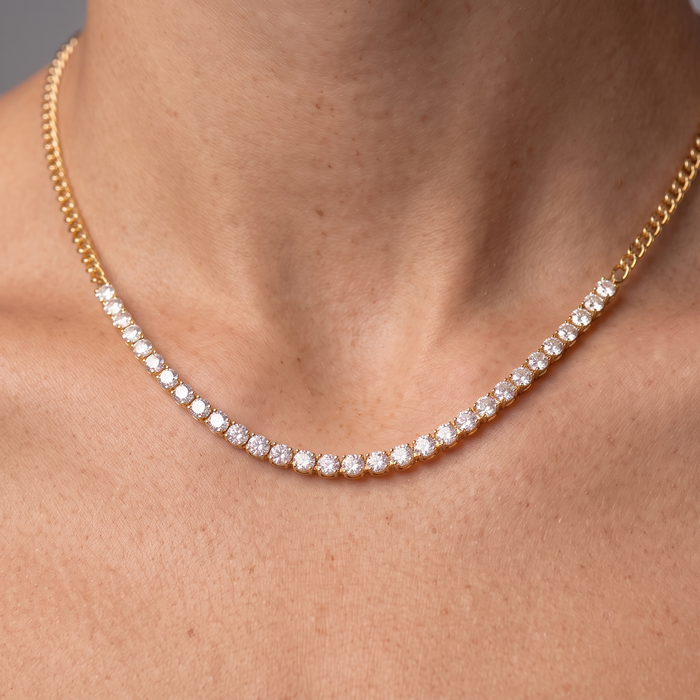 33 Diamond 14K (or 18k upon request) Yellow Gold Link Necklace
