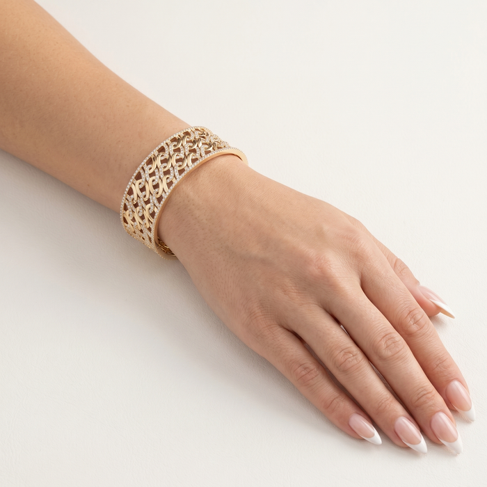 Clean Horizon Bangle Bracelet in 14K Yellow Gold