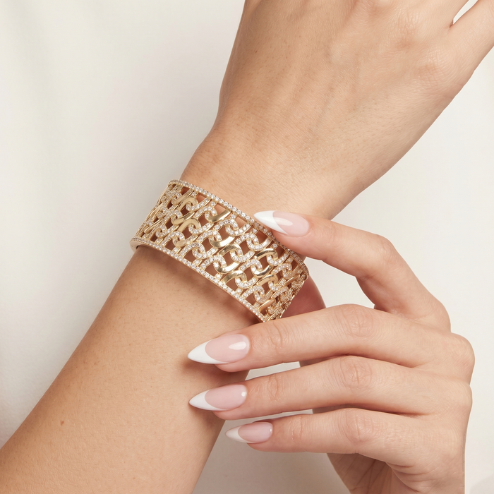 Clean Horizon Bangle Bracelet in 14K Yellow Gold