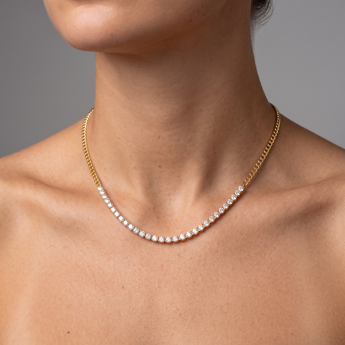 33 Diamond 14K (or 18k upon request) Yellow Gold Link Necklace