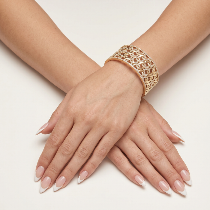 Clean Horizon Bangle Bracelet in 14K Yellow Gold