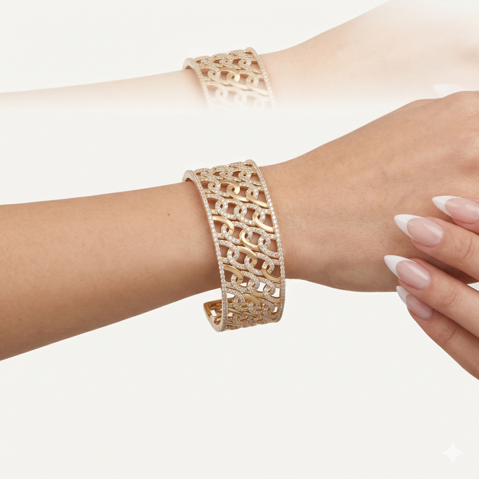 Clean Horizon Bangle Bracelet in 14K Yellow Gold