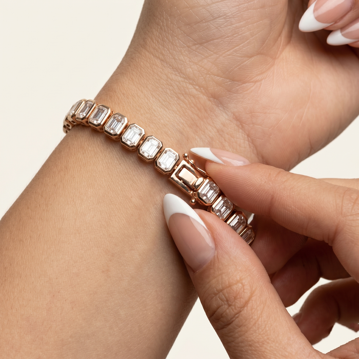Champagne Diamond Tennis Bracelet in 14K Yellow Gold