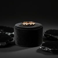 Black Diamond 14K Rose Gold Band Ring