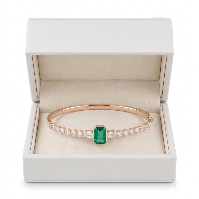 Sleek Shine Diamond Bangle Bracelet in 14K Yellow Gold