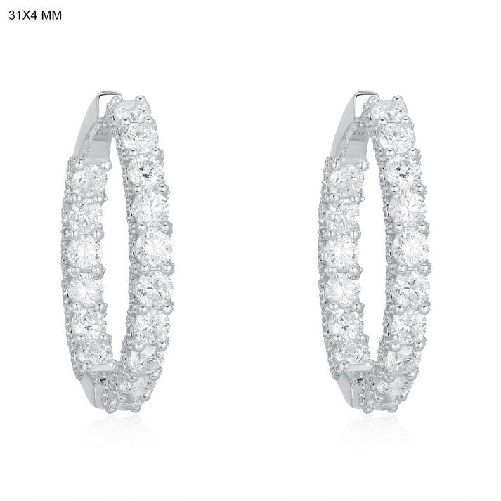 Inside Out Diamond Hoop Earrings in 14K White Gold