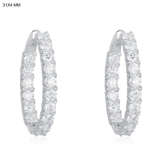 Inside Out Diamond Hoop Earrings in 14K White Gold