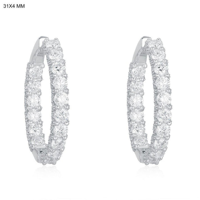 Inside Out Diamond Hoop Earrings in 14K White Gold