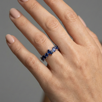 Sapphire Eternity 14K White Gold Band Ring